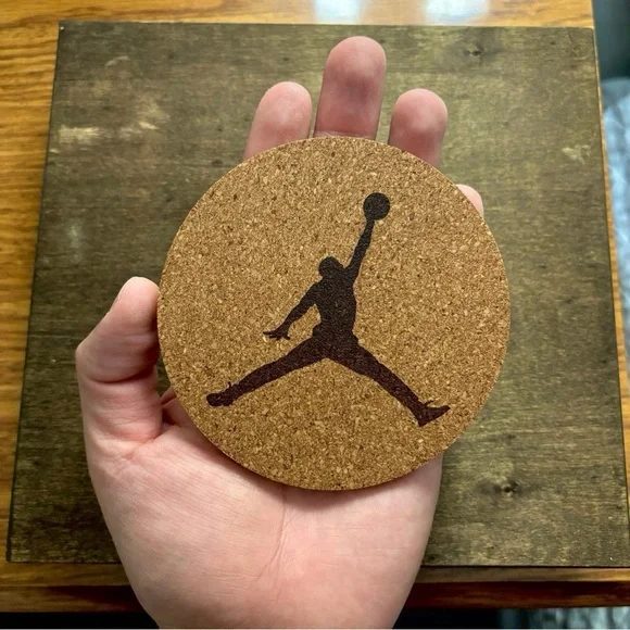 Air Jordan Silhouette Laser Engraved Cork Coaster - Picture 3 of 5